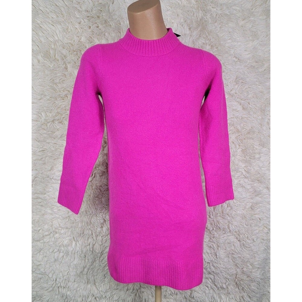Crewcuts Knit Sweater Dress Girl Size 8 Hot Pink J.Crew Wool Blend Valentine's A